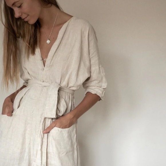 avy & co Pants - IRIS - NATURAL LINEN JUMPSUIT Avy and Co